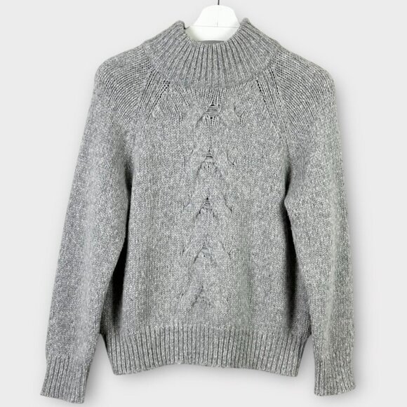 White & Warren Alpaca Wool Blend Mock Neck Sweater - Picture 1 of 8